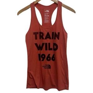 The North Face Women's TRAIN WILD Graphic coral Racer Back Tank Top S Small